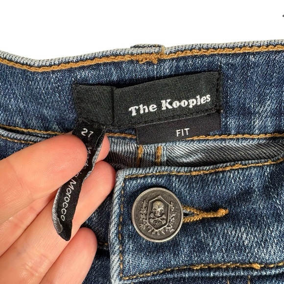 The Kooples Fit Women’s 27 Blue Skinny Distressed Denim Jeans Ripped Holes Y2K - Picture 4 of 8